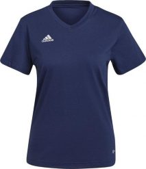 Adidas Koszulka damska adidas Entrada 22 granatowa HC0440 : Rozmiar - L. Bluzki damskie Adidas, l, bez wzorów, bez kołnierzyka, bez ramiączek. Za 76.95 zł.