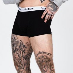 Bokserki męskie fitness czarne Essentials 3-pak. Czarne bokserki męskie GYMBEAM, bez wzorów, z bawełny. Za 83.90 zł.