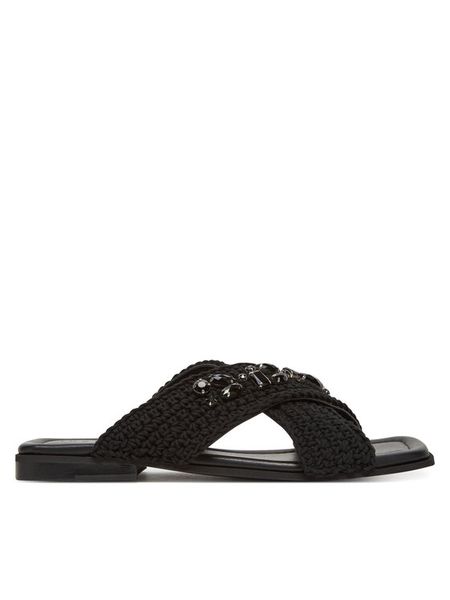 Inuikii Klapki Woven Crossed Stones 70104-369 Czarny. Czarne klapki damskie Inuikii, bez wzorów, z materiału, bez obcasa, bez zapięcia. Za 1,109.00 zł.