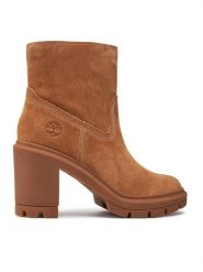 Timberland Botki Allington Heights Mid TB0A26WAEIZ1 Beżowy. Brązowe botki damskie Timberland, bez wzorów, ze skóry, bez obcasa, na słupku, bez zapięcia. Za 509.99 zł.
