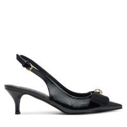 Sandały Furla. Czarne sandały damskie Furla, bez wzorów, bez obcasa, na szpilce, bez zapięcia. Za 909.99 zł.