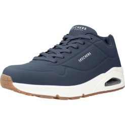 Buty SKECHERS UNO - STAND ON AIR Niebieski. Niebieskie buty sportowe męskie Skechers, bez wzorów, z materiału, bez zapięcia. Za 411.00 zł.