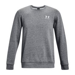 Bluza fitness męska Under Armour Essential Fleece Crew. Szare bluzy męskie Under Armour, m, bez wzorów, sportowe, bez ramiączek, bez kaptura. Za 159.99 zł.