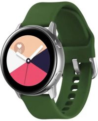 SILIKONOWA OPASKA DO SMARTWATCH 20MM UNIWERSALNA, DARK GREEN / ZIELONY. Zielone zegarki smartwatch ZAXER, bez wzorów. Za 8.71 zł.