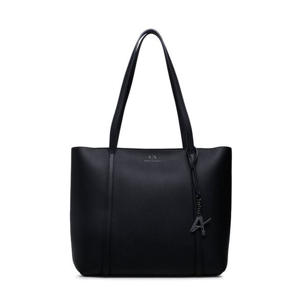 Torebka Armani Exchange. Czarne shopperki damskie Armani Exchange, bez wzorów, bez dodatków. Za 449.99 zł.