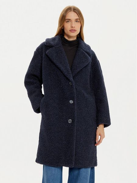 Guess Płaszcz zimowy Berenice W4BL10 WGHS0 Granatowy Regular Fit. Niebieskie płaszcze damskie Guess, na zimę, l, z aplikacjami, z syntetyku, bez kołnierzyka, bez kaptura. Za 619.99 zł.