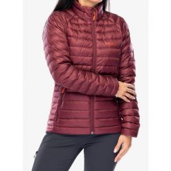Kurtka puchowa damska Rab Microlight Jacket. Czerwone kurtki sportowe damskie RAB, bez wzorów, z puchu, bez ramiączek, bez kaptura, trekkingowe. Za 606.99 zł.