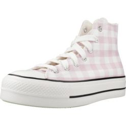 Buty CONVERSE CHUCK TAYLOR ALL STAR PLATFORM GINGHAM Rose. Czerwone obuwie sportowe damskie Converse, bez wzorów, z tkaniny, bez zapięcia. Za 388.99 zł.