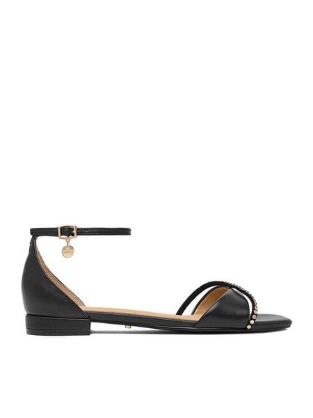 MEXX Sandały EO-CD25-185-1 Czarny. Czarne sandały damskie Mexx, bez wzorów, ze skóry, bez obcasa, na płaskiej podeszwie, bez zapięcia. Za 150.99 zł.