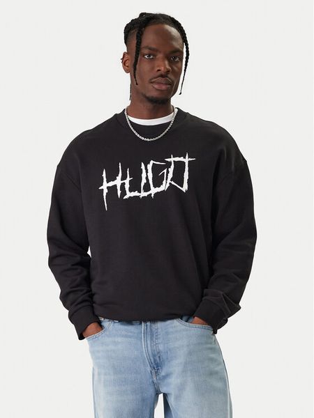 HUGO Bluza Namenex 50554392 Czarny Regular Fit. Czarne bluzy męskie Hugo, l, bez wzorów, z bawełny, bez ramiączek, bez kaptura. Za 399.99 zł.