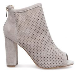 Botki Sergio Bardi. Brązowe botki damskie Sergio Bardi, bez wzorów, bez obcasa, na słupku, bez zapięcia. Za 209.99 zł.