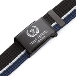 Pasek parciany PAOLO PERUZZI PW-16-105 cm czarny. Czarne paski męskie Paolo Peruzzi, z materiału. Za 34.99 zł.