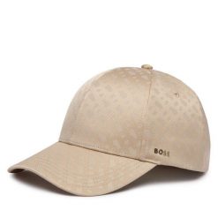 Czapka z daszkiem BOSS. Brązowe czapki damskie Boss, bez wzorów. Za 299.99 zł.