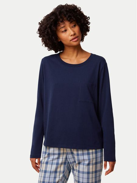 Triumph Koszulka piżamowa 10221070 Granatowy Regular Fit. Niebieskie piżamy damskie Triumph, bez wzorów, z bawełny, bez ramiączek. Za 119.99 zł.