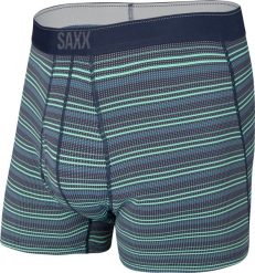 SAXX Bokserki męskie SAXX QUEST BOXER BRIEF FLY GREEN SUNRISE STRIPE S. Zielone bokserki męskie Saxx, bez wzorów. Za 103.99 zł.