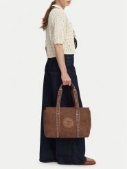 Beverly Hills Polo Club Torebka CWBEO-BHPC-L-007-10 Brązowy. Brązowe shopperki damskie Beverly Hills Polo Club, bez wzorów, ze skóry, bez dodatków. Za 179.99 zł.