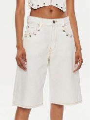 Pinko Szorty jeansowe Xmen 103626 A1VD Biały Regular Fit. Białe szorty damskie Pinko, bez wzorów, z bawełny. Za 499.99 zł.