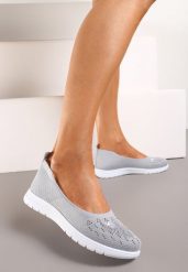 Szare Płaskie Tenisówki Zdobione Cyrkoniami Lomadia. Szare trampki i tenisówki damskie Renee, z aplikacjami, bez zapięcia. Za 44.99 zł.