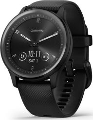 Zegarek sportowy Garmin Vivomove Sport Czarny (010-02566-00). Czarne zegarki sportowe Garmin, bez wzorów. Za 733.99 zł.
