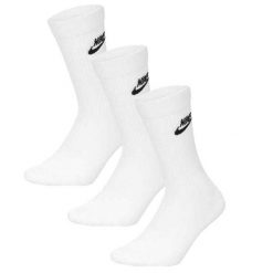 Zestaw Skarpet Unisex Dla Dorosłych Essentials Everyday (zestaw 3 Sztuk). Białe skarpety męskie Nike, bez wzorów. Za 128.99 zł.