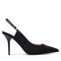 Szpilki LOVE MOSCHINO. Czarne szpilki damskie Love Moschino, bez wzorów, bez obcasa, na szpilce, bez zapięcia. Za 919.99 zł.