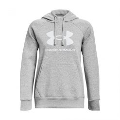 Bluza damska z kapturem Under Armour Rival Fleece Big Logo. Białe bluzy damskie Under Armour, bez wzorów, sportowe, bez ramiączek, z kapturem. Za 335.99 zł.