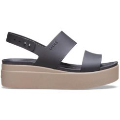 Sandały damskie Crocs Brooklyn Low Wedge. Brązowe sandały damskie Crocs, bez wzorów, bez obcasa, bez zapięcia. Za 249.00 zł.