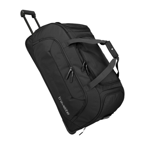 Walizka travelite Kick Off XL. Czarne walizki damskie TRAVELITE, bez wzorów, z materiału, duże. Za 313.95 zł.