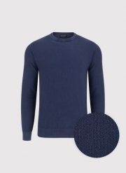 PAKO LORENTE - Granatowy sweter męski o-neck. Niebieskie swetry męskie Pako Lorente, na wiosnę, l, bez wzorów, z bawełny, bez kołnierzyka, bez ramiączek. Za 199.99 zł.