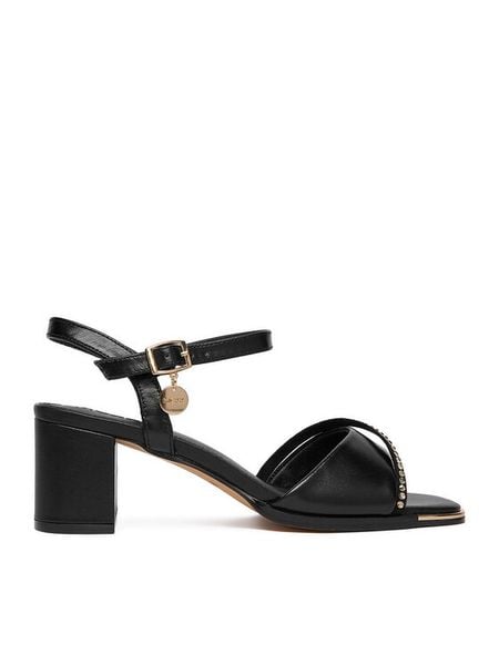 MEXX Sandały EO-WS1161-05 Czarny. Czarne sandały damskie Mexx, bez wzorów, ze skóry, bez obcasa, na słupku, bez zapięcia. Za 159.99 zł.