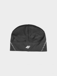 4F Czapka do biegania uniseks - czarna L/XL. Czarne czapki męskie 4F, bez wzorów, z elastanu. W wyprzedaży za 29.99 zł.