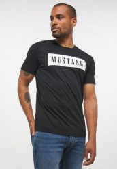MUSTANG STYLE ALEX C LOGO TEE MĘSKI T-SHIRT KOSZULKA NADRUK BLACK 1013223 4142. Czarne t-shirty męskie Mustang, m, bez wzorów, z bawełny, bez kołnierzyka, bez ramiączek. Za 69.99 zł.