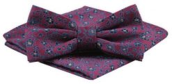 Mucha Męska Alties z Poszetką - Wzór Kwiatowy, Czerwone Tło. Czerwone krawaty i muchy Alties, bez wzorów, eleganckie. Za 54.00 zł.