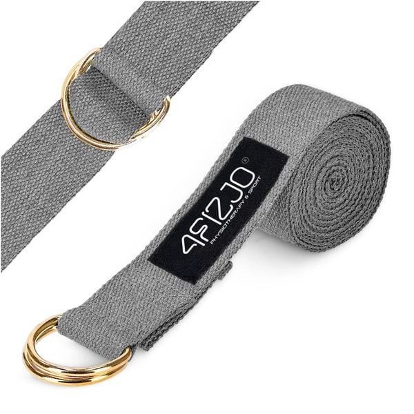 Pasek do jogi 4FIZJO 300 cm. Szare paski damskie 4FIZJO, z bawełny, sportowe. Za 24.99 zł.