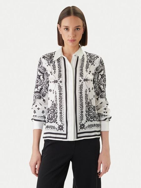 Morgan Koszula 261-CFOULAR Biały Regular Fit. Białe koszule damskie Morgan, bez wzorów, z syntetyku, bez kołnierzyka, bez ramiączek. Za 179.99 zł.