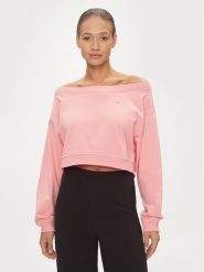 Tommy Jeans Bluza DW0DW17956 Różowy Cropped Fit. Czerwone bluzy damskie Tommy Jeans, s, bez wzorów, z jeansu, bez ramiączek, bez kaptura. Za 429.99 zł.