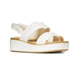 Damskie sandały Crocs BROOKLYN MATTE WRAP LOW WEDGE W 211802-00O 4. Białe sandały damskie Crocs, bez wzorów, z materiału, z okrągłym noskiem, bez obcasa, na koturnie, bez zapięcia. Za 259.00 zł.