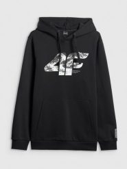 4F Bluza dresowa nierozpinana z kapturem męska - czarna XXL. Czarne bluzy męskie 4F, m, bez wzorów, z dresówki, klasyczne, bez ramiączek, z kapturem. Za 249.99 zł.