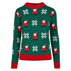 Bluza damska Urban Classics santa christmas (grandes tailles). Zielone bluzy damskie Urban Classics, bez wzorów, wizytowe, bez ramiączek, bez kaptura. Za 216.50 zł.