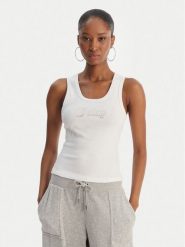 Juicy Couture Top Thin Strap JCWLV126308 Biały Slim Fit. Białe topy damskie Juicy Couture, m, bez wzorów, z bawełny, bez kołnierzyka, bez ramiączek. Za 179.99 zł.