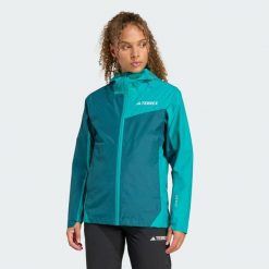 Kurtka Terrex Multi 2.5L Rain.Rdy. Zielone kurtki męskie Adidas, l, bez wzorów, z materiału, sportowe, bez kaptura. Za 699.00 zł.