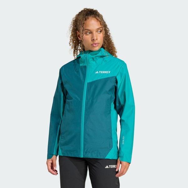 Kurtka Terrex Multi 2.5L Rain.Rdy. Zielone kurtki męskie Adidas, l, bez wzorów, z materiału, sportowe, bez kaptura. Za 699.00 zł.