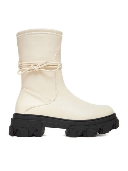 DeeZee Botki 13105 3 Écru. Botki damskie DeeZee, bez wzorów, z materiału, bez obcasa, na płaskiej podeszwie, bez zapięcia. Za 229.99 zł.