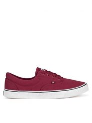 DC Shoes Trampki MFA3014-1 Bordowy. Czerwone trampki męskie DC Shoes, bez wzorów, z materiału, bez zapięcia. Za 199.99 zł.