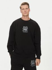HUGO Bluza Dahrain_RB 50542806 Czarny Regular Fit. Czarne bluzy męskie Hugo, m, bez wzorów, z bawełny, bez ramiączek, bez kaptura. Za 249.99 zł.