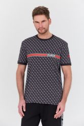 GUESS Czarny t-shirt Jamey. Czarne t-shirty męskie Guess, m, z aplikacjami, bez kołnierzyka, bez ramiączek. W wyprzedaży za 141.99 zł.