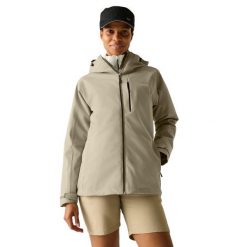 Damska Kurtka Wodoodporna Birchdale II. Brązowe kurtki sportowe damskie Regatta, m, bez wzorów, z materiału, bez ramiączek, z kapturem, trekkingowe. Za 323.99 zł.