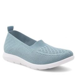 Półbuty Jenny Fairy. Niebieskie półbuty damskie Jenny Fairy, bez wzorów, bez obcasa, na płaskiej podeszwie, bez zapięcia. Za 59.99 zł.