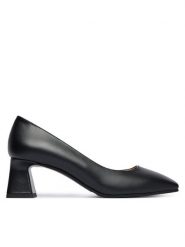 Pollini Czółenka SA10045G0NTC0000 Czarny. Czarne czółenka damskie Pollini, bez wzorów, ze skóry, bez obcasa, bez zapięcia. Za 1,439.00 zł.