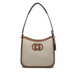 Torebka Guess. Brązowe listonoszki damskie Guess, z aplikacjami, bez dodatków. Za 349.99 zł.